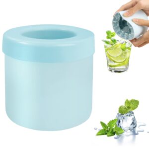 Mini Ice Maker Cup, Cylinder Silicone Ice Cube Molds, Small Ice Maker Cube Trays, Decompress Ice Lattice Ice Cube Tray for freezer, 60 Ice Cubes, Easy-Release (Blue-Green)