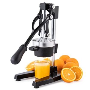 co-z hand press juicer machine, manual citrus juicer for lemon, lime, orange juice - professional squeezer and crusher, easy to clean, black