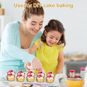 200 Pack Aluminum Foil Cupcake Baking Cups 5oz Cupcake Liners Dessert Cups with Lids Disposable Cupcake Cups Mini Cake Containers Flan Molds Tin Mini Muffin Liners for Wedding Birthday (Gold)