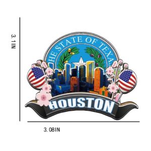 Houston Texas USA Magnet Fridge Magnet Wooden 3D Landmarks Travel Collectible Souvenirs Decoration Handmade -1953