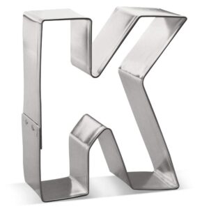 foose letter k cookie cutter 3 inch –tin plated steel cookie cutters – letter k cookie mold