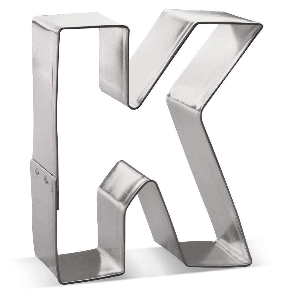 Foose Letter K Cookie Cutter 3 Inch –Tin Plated Steel Cookie Cutters – Letter K Cookie Mold