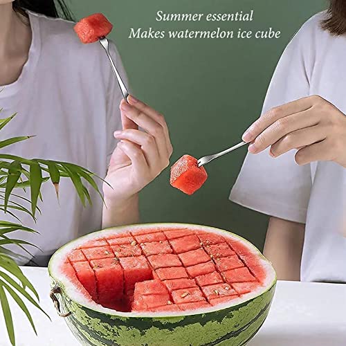 Watermelon Slicer Choxila,Stainless Steel Watermelon Cutter Cool Watermelon Knife Fun Watermelon Cutting Tool with 2PCS Forks