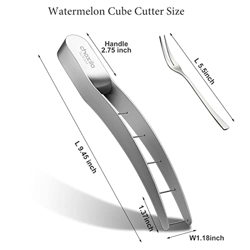 Watermelon Slicer Choxila,Stainless Steel Watermelon Cutter Cool Watermelon Knife Fun Watermelon Cutting Tool with 2PCS Forks