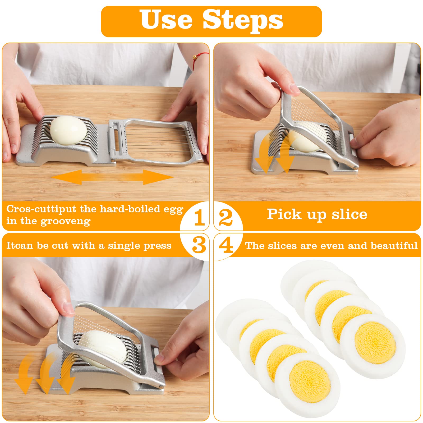 Egg Slicer,Egg Slicer for Hard Boiled Eggs Heavy Duty Strawberry Cutter - Egg Slicer for Hard Boiled Eggs Tomato Slicer Tool Mushroom Slicer Fruit Slicer Cutter