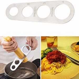 Pack of 2 Stainless Steel Spaghetti Pasta Measuring Tool with 4 Serving Portion to Properly Measure Spaghetti- Salesdude Kitchen Gadgets, Silver, 7-1/4 inches, c-30