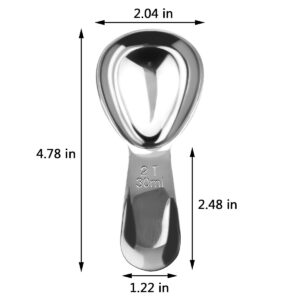 Coffee Scoop 18/8 Stainless Steel Coffee Measuring Spoon 2 Tablespoon Coffee Scoop Short Handle Measuring Spoon for Ground Coffee Tea Sugar Flour 2 Tbsp Coffee Scoop Exact Measuring Spoon (30ml)