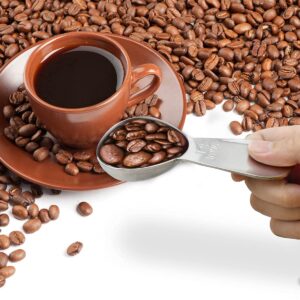 Coffee Scoop 18/8 Stainless Steel Coffee Measuring Spoon 2 Tablespoon Coffee Scoop Short Handle Measuring Spoon for Ground Coffee Tea Sugar Flour 2 Tbsp Coffee Scoop Exact Measuring Spoon (30ml)