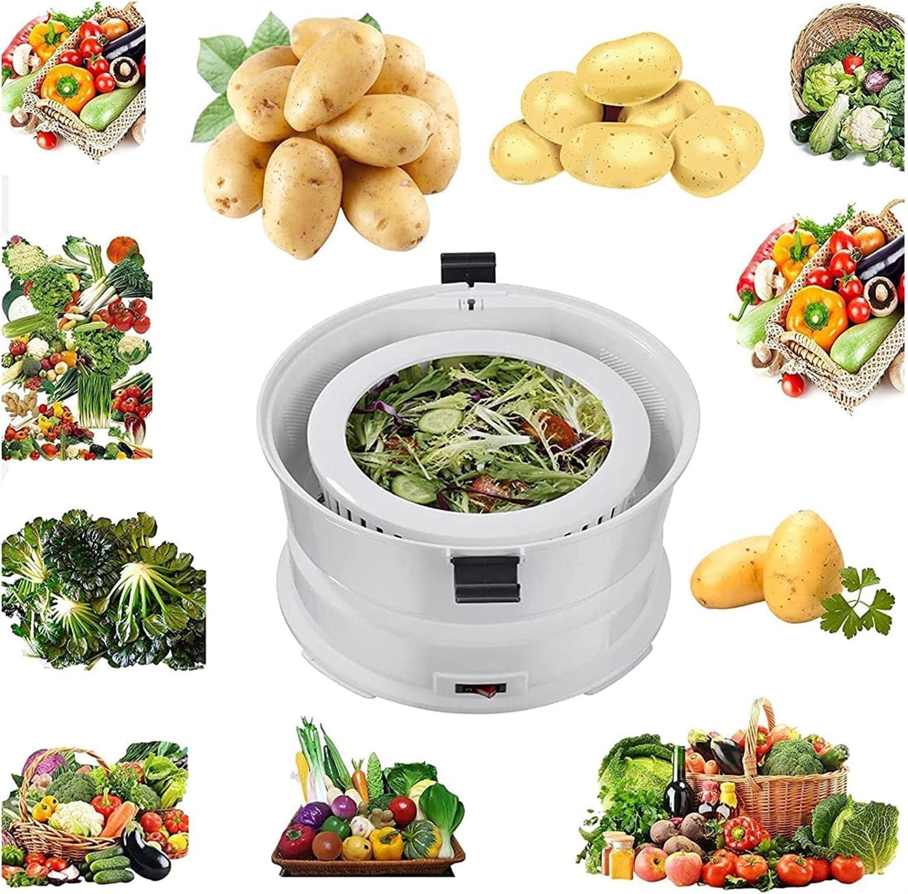 Electric Potato Peeler Automatic Rotary Rolling Peeler, Vegetable Dehydrator, Salad Rotating Machine Kitchen Peeling Tool