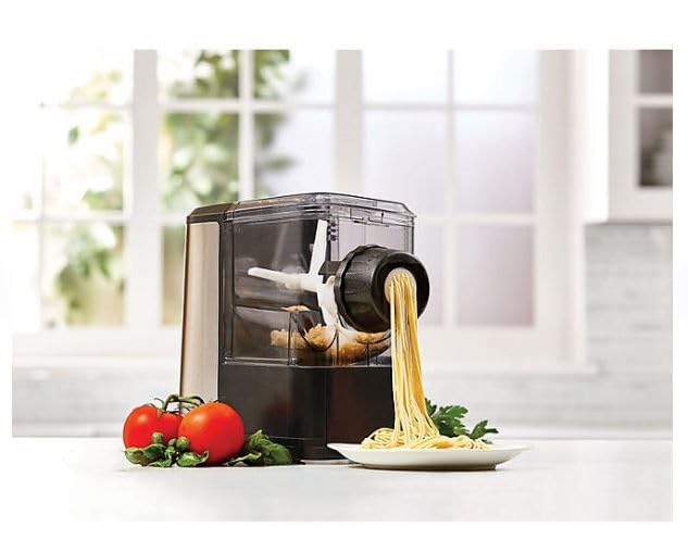 Emeril Lagasse Pasta & Beyond Electric Pasta and Noodle Maker Machine, 8 Pasta Shapes with Slow Juicer Attachment, Black