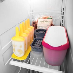 Tovolo Classic Molds with Sticks Ice Maker BPA Free Food Dishwasher Safe for Homemade Juice Popsicles Set of 5 Pops with Stand, Sun Ray