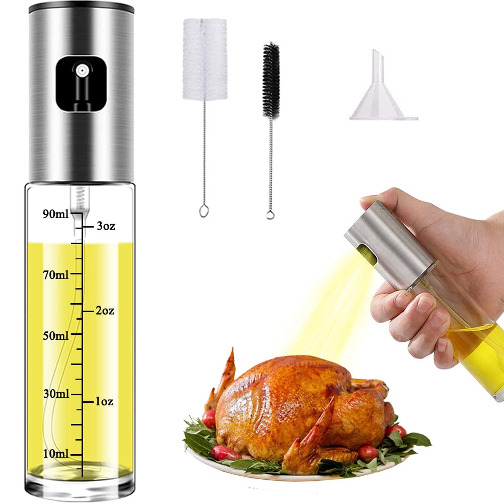 Olive Oil Sprayer Mister for Cooking Oil Spritzer for Air Fryer,Oil Spray Bottle for Vinegar Kitchen Gadgets for BBQ,Making Salad, Baking, Grilling (100ml)