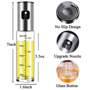 Olive Oil Sprayer Mister for Cooking Oil Spritzer for Air Fryer,Oil Spray Bottle for Vinegar Kitchen Gadgets for BBQ,Making Salad, Baking, Grilling (100ml)