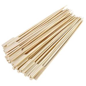 gmark bamboo paddle skewers 8" 100pc/bag, kabob skewers, bbq skewers for outdoor grilling gm1076