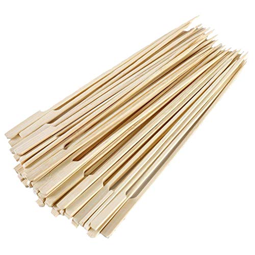 Gmark Bamboo Paddle Skewers 8" 100pc/Bag, Kabob Skewers, BBQ Skewers for Outdoor Grilling GM1076