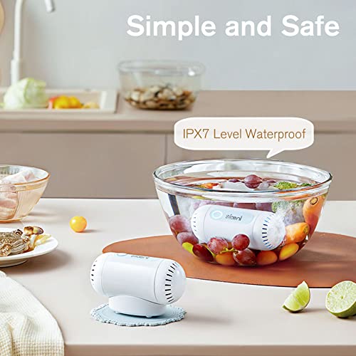 Sioenl Fruit and Vegetable Washing Machine - Dual-Core Fruit Cleaner Device in Water, Kitchen Gadgets Capsule Pesticide Purifier with OH-ion Purification Technology for Deeply Clean