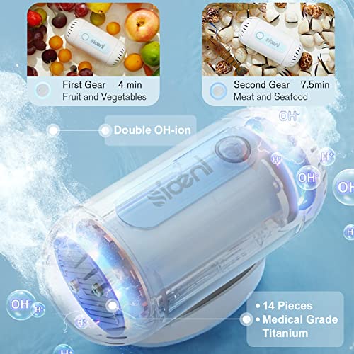 Sioenl Fruit and Vegetable Washing Machine - Dual-Core Fruit Cleaner Device in Water, Kitchen Gadgets Capsule Pesticide Purifier with OH-ion Purification Technology for Deeply Clean