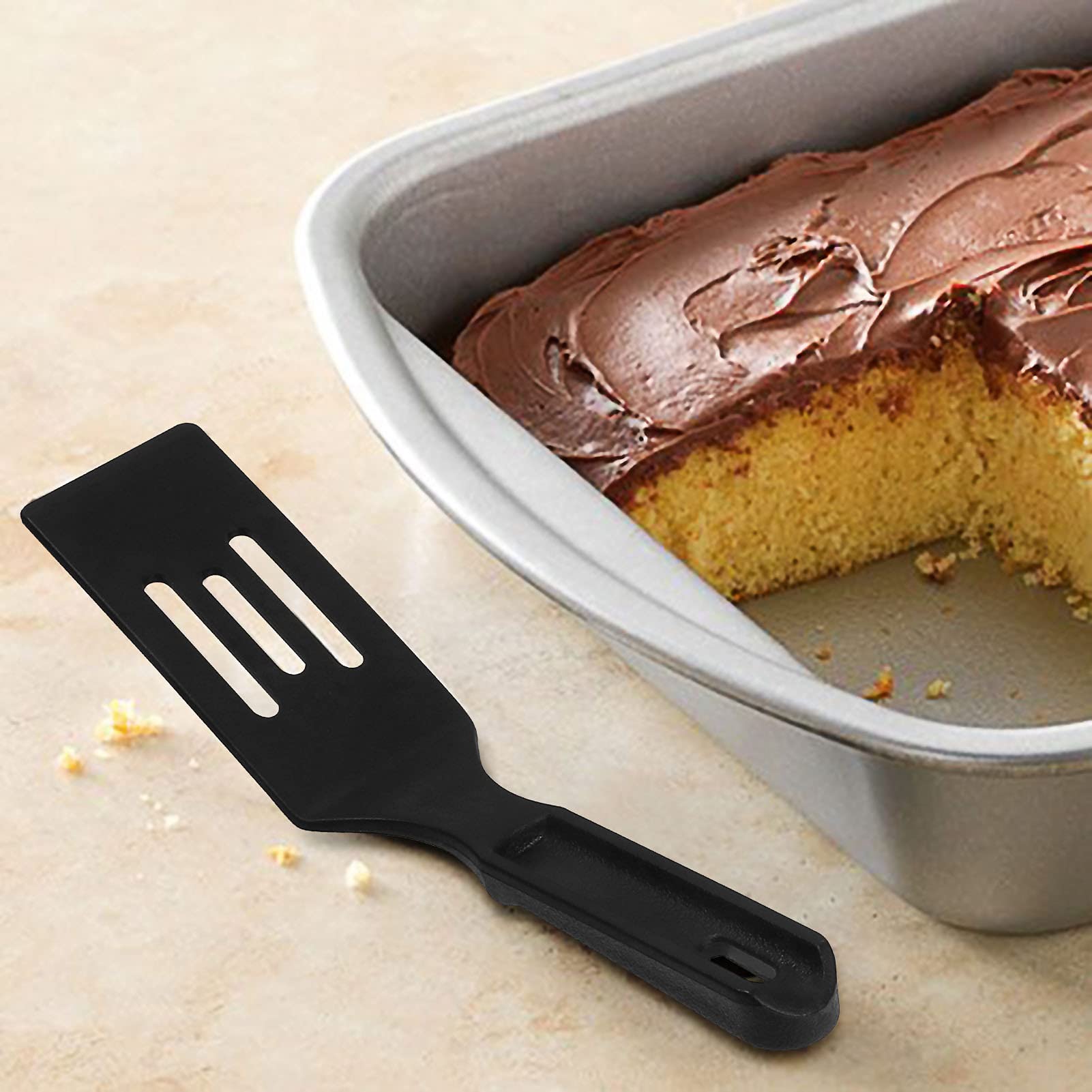 Professional Nylon Mini Spatula, Heat-Resistant Serving Spatula for Nonstick Pans, Durable Small Turner for Brownies, Fried Eggs, Cakes, Lasagna or Cookie, Pie etc.