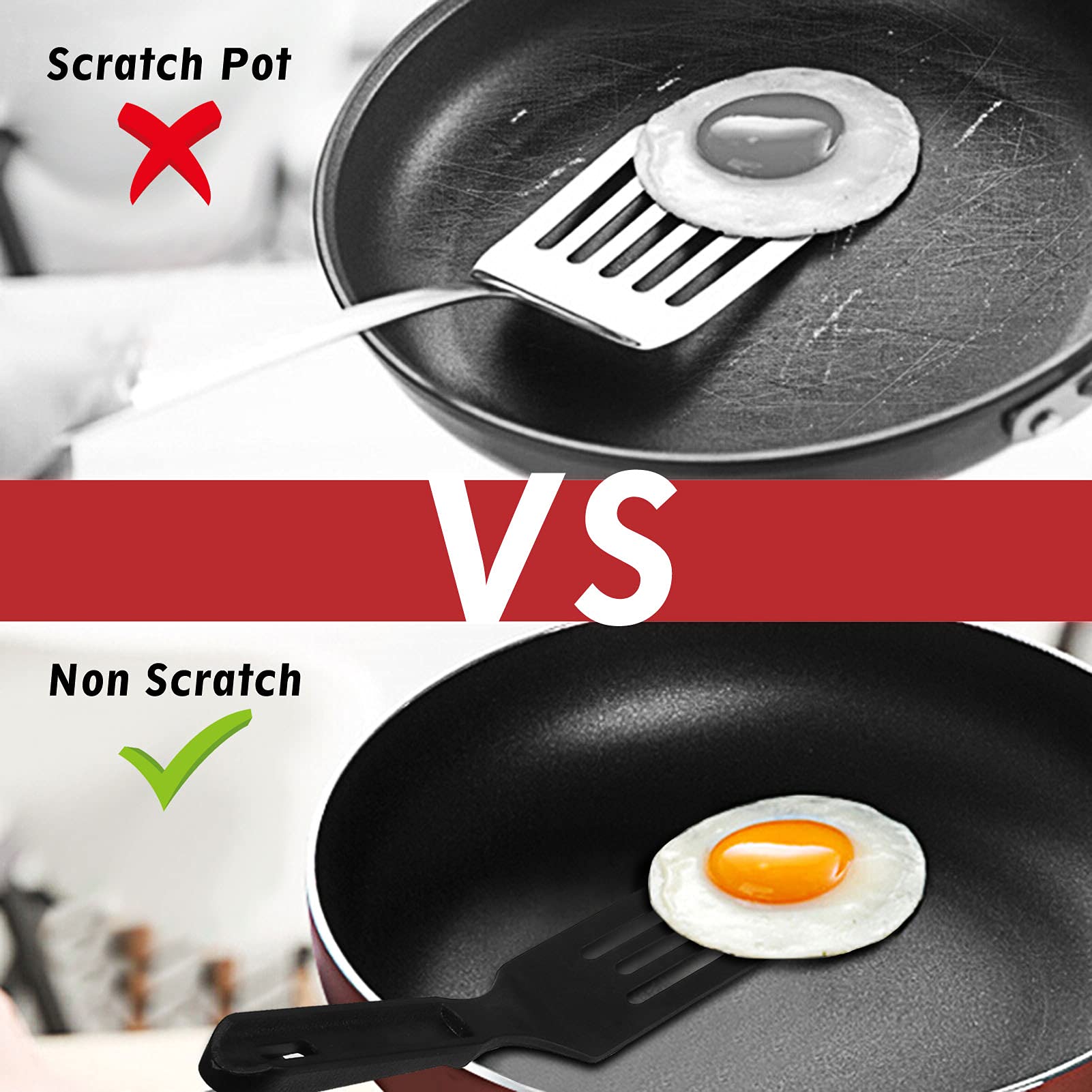 Professional Nylon Mini Spatula, Heat-Resistant Serving Spatula for Nonstick Pans, Durable Small Turner for Brownies, Fried Eggs, Cakes, Lasagna or Cookie, Pie etc.