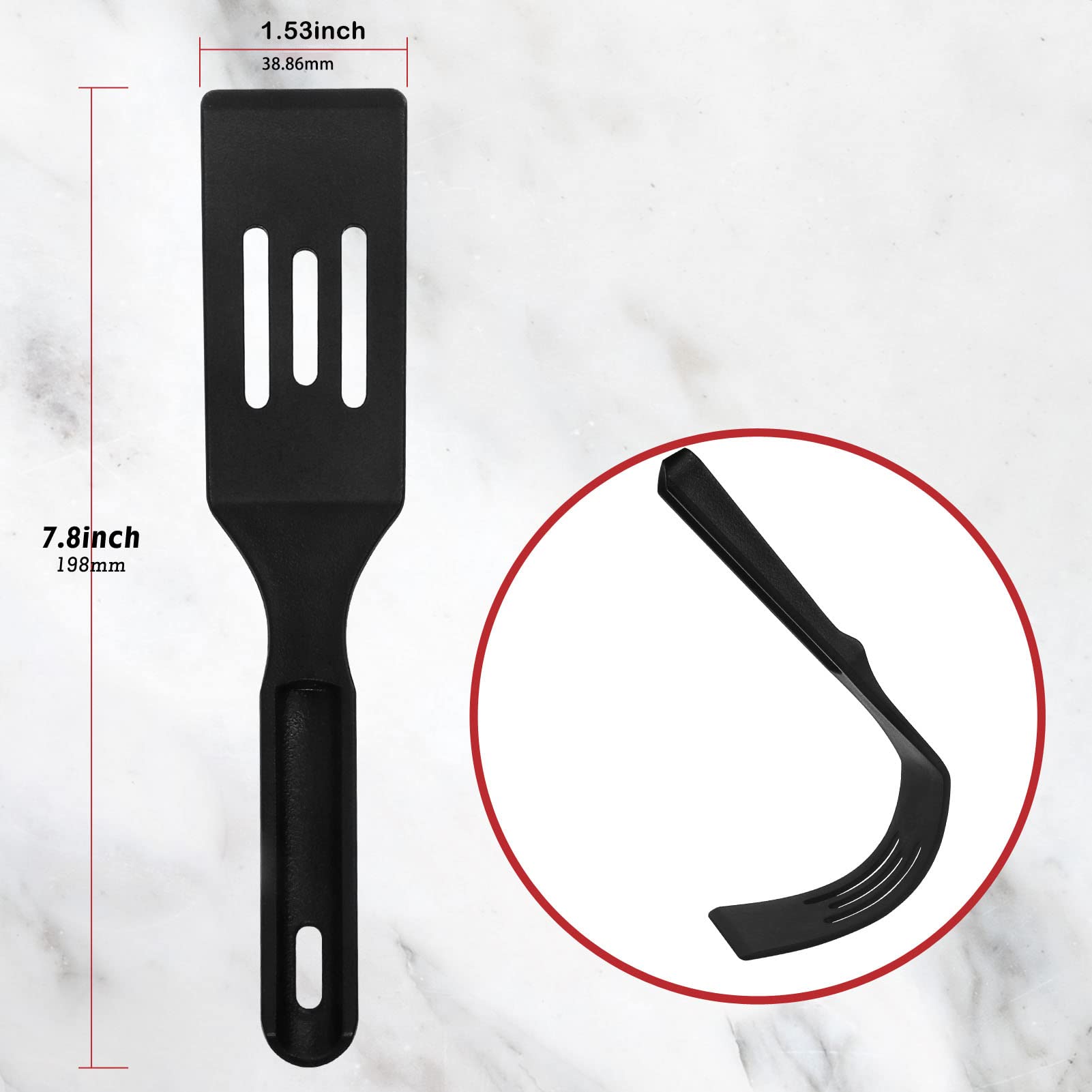 Professional Nylon Mini Spatula, Heat-Resistant Serving Spatula for Nonstick Pans, Durable Small Turner for Brownies, Fried Eggs, Cakes, Lasagna or Cookie, Pie etc.