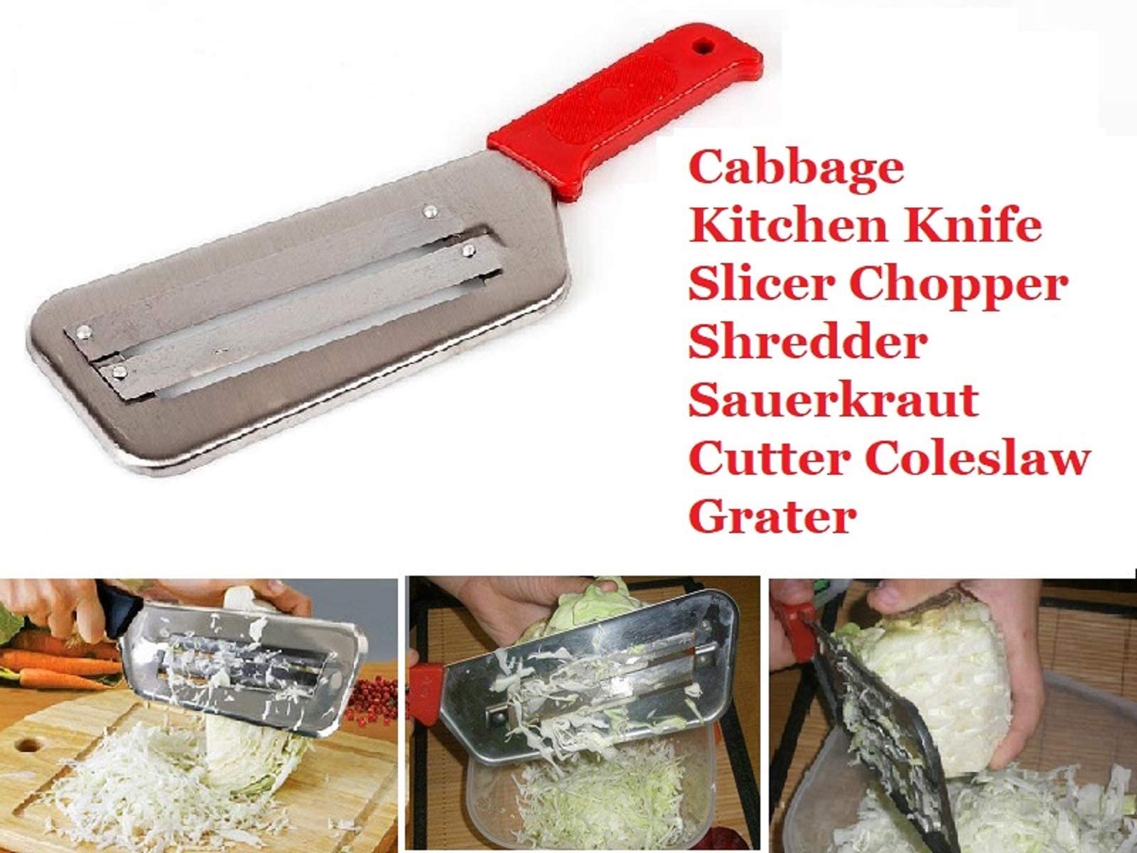 Cabbage Kitchen Knife Slicer Chopper Shredder Sauerkraut Cutter Coleslaw Grater Mandoline Slicer