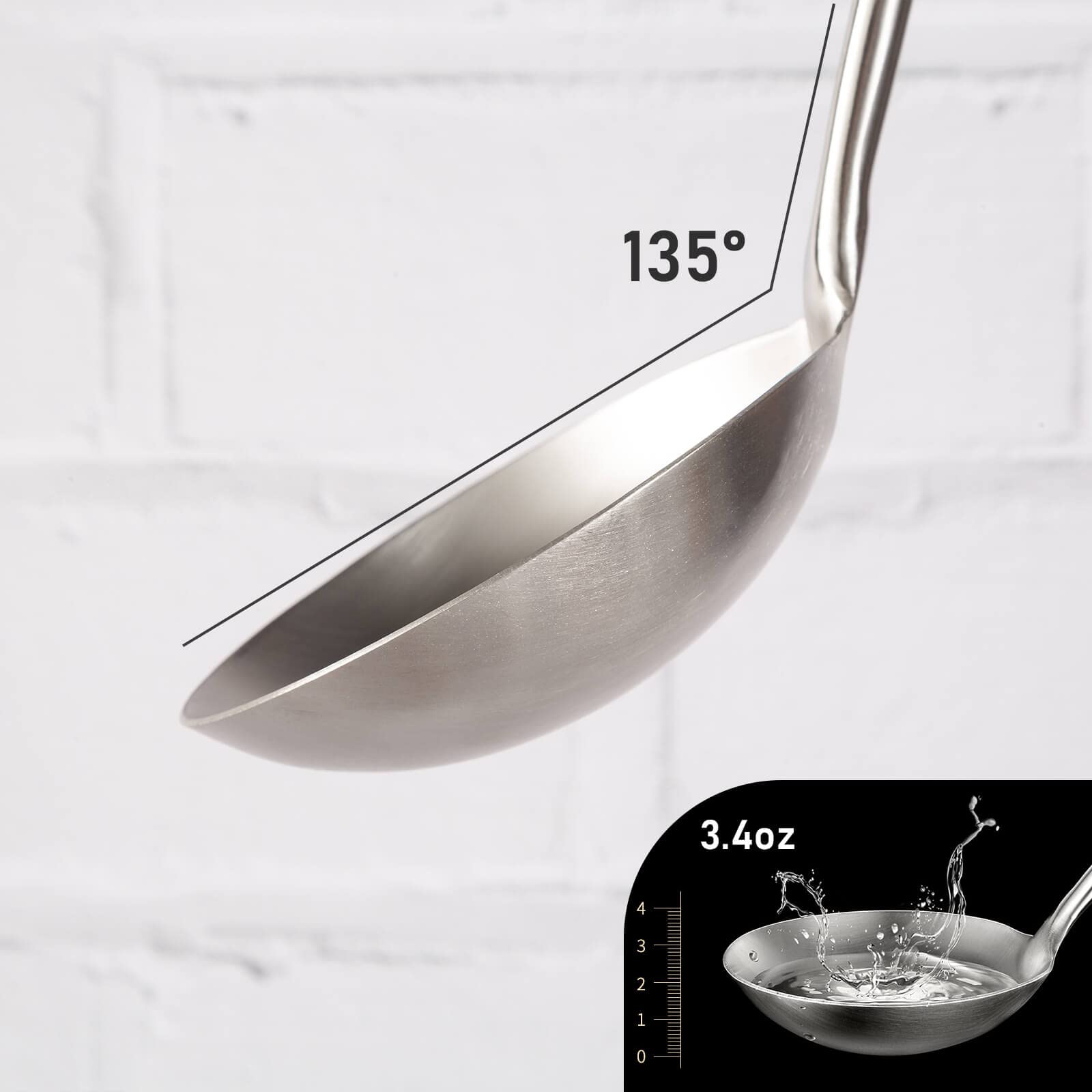 17inch Wok Spatula and Ladle - 304 Stainless Steel Wok Tools Set, 2 Pieces All Metal Extra Long Handle Cooking Tools, Chinese Wok Utensils and Wok Accessories for Cast Iron/Carbon Steel Wok