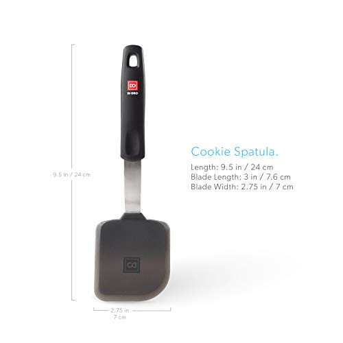 DI ORO Silicone Turner Spatula - Kitchen Spatulas for Nonstick Cookware - Flexible & Thin Cooking Turner for Flipping Pancakes & Eggs - 600°F High Heat-Resistant & BPA Free - Dishwasher Safe (Black)