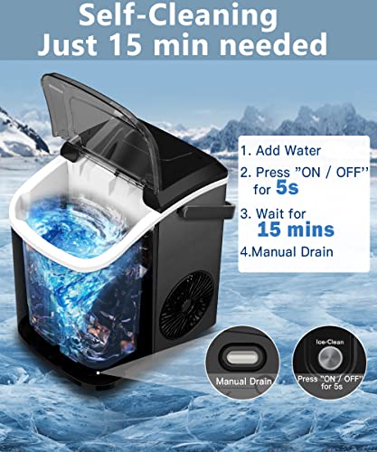 Kndko Nugget Ice Maker Countertop,10,000pcs/33lbs/Day,Pebble Ice Maker with Self-Cleaning,Crushed Ice Makers for Home Kitchen Bar Party