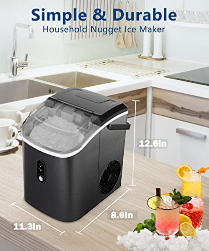 Kndko Nugget Ice Maker Countertop,10,000pcs/33lbs/Day,Pebble Ice Maker with Self-Cleaning,Crushed Ice Makers for Home Kitchen Bar Party
