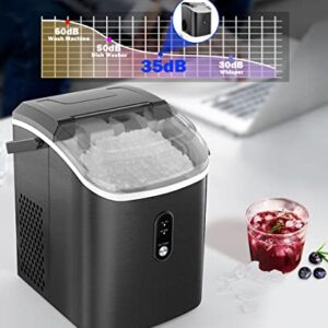 Kndko Nugget Ice Maker Countertop,10,000pcs/33lbs/Day,Pebble Ice Maker with Self-Cleaning,Crushed Ice Makers for Home Kitchen Bar Party