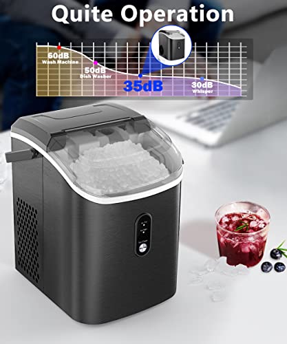 Kndko Nugget Ice Maker Countertop,10,000pcs/33lbs/Day,Pebble Ice Maker with Self-Cleaning,Crushed Ice Makers for Home Kitchen Bar Party