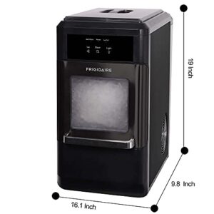 Frigidaire EFIC237 Countertop Crunchy Chewable Nugget Ice Maker, 44lbs per day, Auto Self Cleaning, Black Stainless