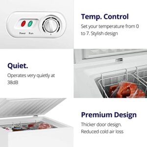 Northair Chest Freezer - 3.5 Cu Ft with 2 Removable Baskets - Reach In Freezer Chest - Quiet Compact Freezer - 7 Temperature Settings - White