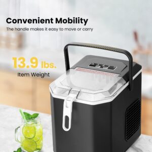 VIVOHOME Electric Portable Compact Countertop Automatic Ice Cube Maker Machine with Self Cleaning Function Visible Window and Hand Scoop Silver 26.5lbs/Day