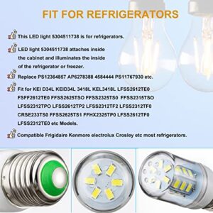 Saiyugty 5304511738 PS12364857 AP6278388 3.5w Refrigerator Light Bulb Compatible with Frigidaire Electrolux Kei D34l Refrigerator ac 100-265v Refrigerator Light Bulb, 1 Pack