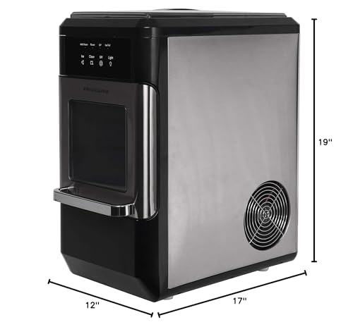 Frigidaire EFIC235-AMZ Countertop Crunchy Chewable Nugget Ice Maker, 44lbs per day, Self Cleaning Function