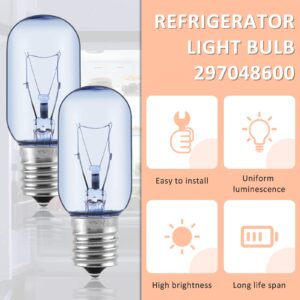 PANDEELS 2 Pack 297048600 241552802 Refrigerator Light Bulb E17 40W Fit for Frigidiare Kemnore Electorlux Fridge Freezer - Replaces 7297048600, 1056577, AP3770086, PS976993, EAP976993,Soft White