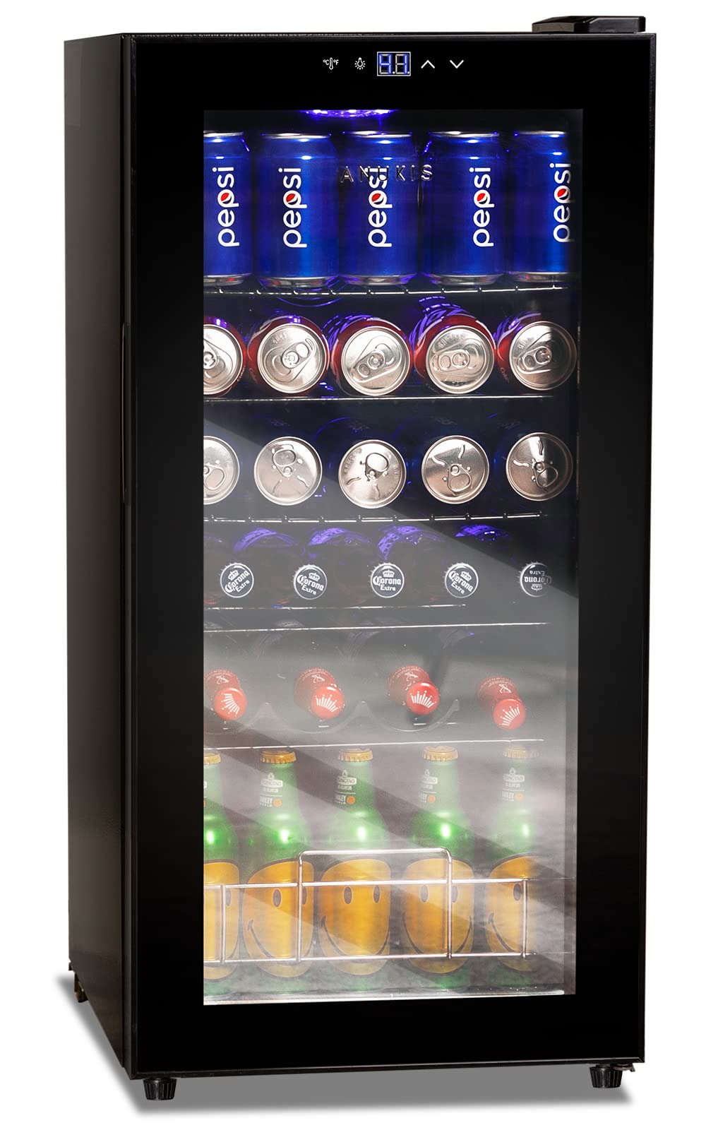 Anukis 3.2 Cu.Ft Beverage Refrigerator Cooler with Touch Control, Auto Defrost Beer Fridge/Removable Shelves for Home&Office