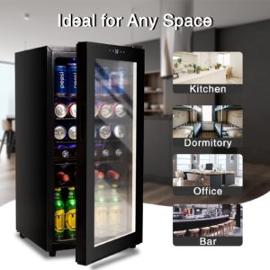 Anukis 3.2 Cu.Ft Beverage Refrigerator Cooler with Touch Control, Auto Defrost Beer Fridge/Removable Shelves for Home&Office