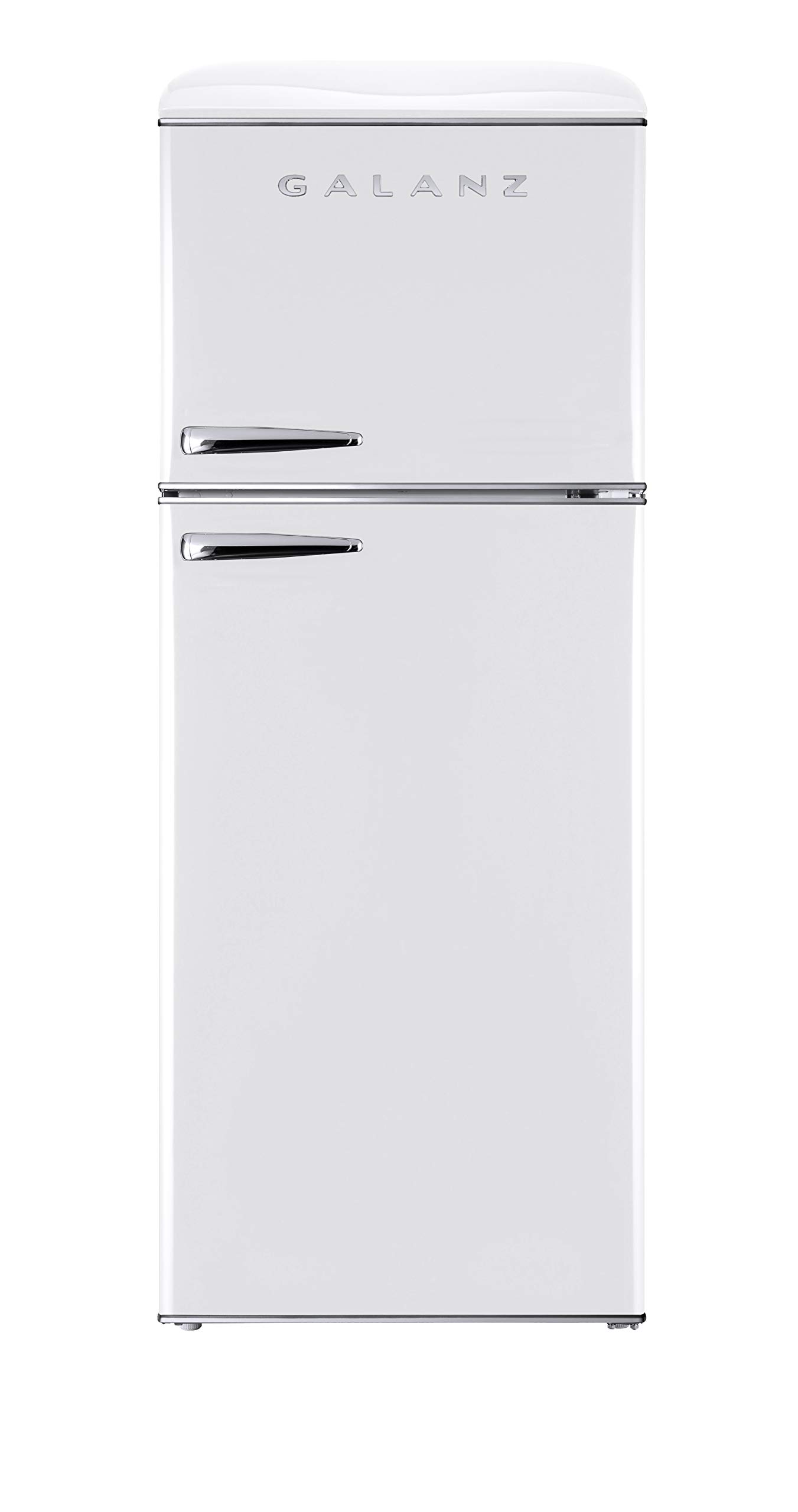 Galanz GLR12TWEEFR Refrigerator, Dual Door Fridge, Adjustable Electrical Thermostat Control with Top Mount Freezer Compartment, Retro White, 12.0 Cu Ft