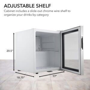 Whynter BR-062WS Stainless Steel Beverage Refrigerator with Lock, 62 Cans, White