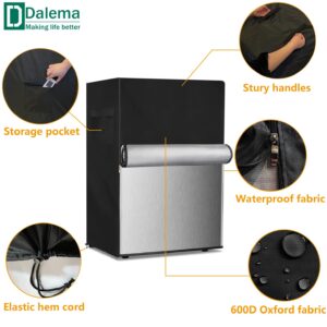 Dalema Upright Freezer Cover,Outdoor Waterproof Upright Refrigerator Cover,Outside 3.0 Cubic Feet Compact Stand Up Fridge Covers.Front Can Be Rolled-Up With Zippers.(Black,22" L x 23" W x 34" H)