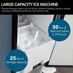 Whynter UIM-502SS Built-in/Freestanding Maker-50lb Capacity Clear Cube Ice Makers, One Size, Stainless Steel/Black