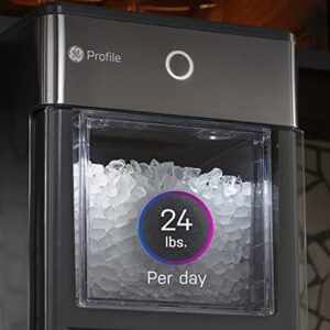 GE Profile Opal | Countertop Nugget Ice Maker | Portable Ice Machine Makes up to 24 lbs. of Ice Per Day | Stainless Steel Finish