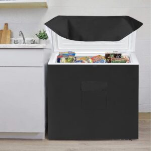 Dalema Chest Freezer Cover Waterproof,Deep Freezer Covers for Outside,Outdoor Chest Freezer Covers for Outside 5.0 Cubic Feet Freezer,Top with Zipper to Open(28"L x 23"W x 34"H,Black).