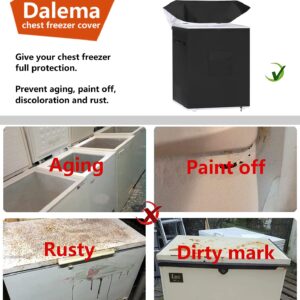 Dalema Chest Freezer Cover Waterproof,Deep Freezer Covers for Outside,Outdoor Chest Freezer Covers for Outside 5.0 Cubic Feet Freezer,Top with Zipper to Open(28"L x 23"W x 34"H,Black).