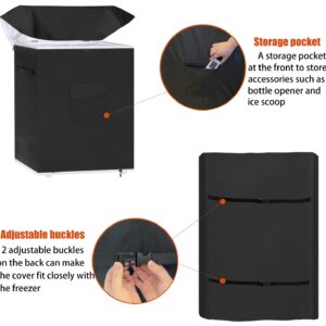 Dalema Chest Freezer Cover Waterproof,Deep Freezer Covers for Outside,Outdoor Chest Freezer Covers for Outside 5.0 Cubic Feet Freezer,Top with Zipper to Open(28"L x 23"W x 34"H,Black).