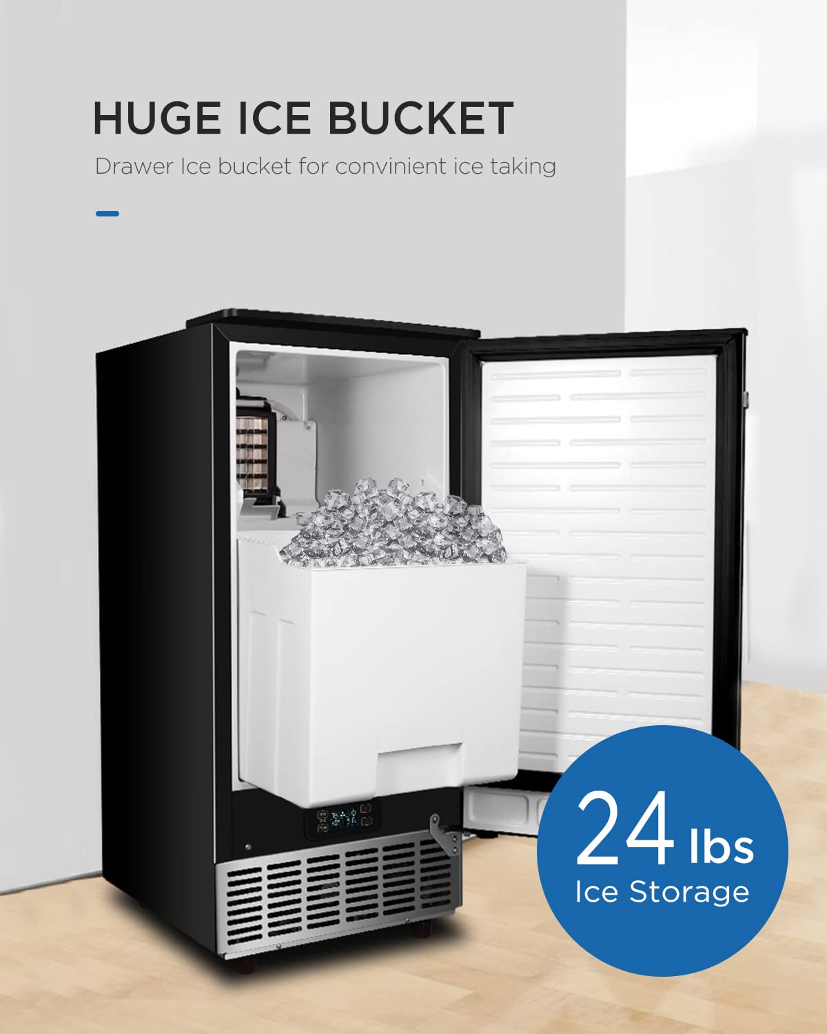 ADT Untercounter Built in Commercial ice Maker Machine freestanding Household Ice Cube Maker Machine 80lbs Daily