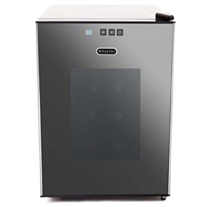 whynter wc-201tda thermoelectric wine fridge, freestanding wine cooler refrigerator with glass door, gray, 20 bottle capacity