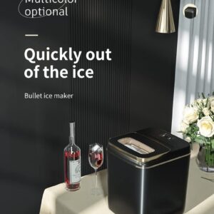 Counter Top Ice Makers with Self-Cleaning, Portable Ice Maker Countertop, 9 Cubes Ready in 8 Mins 26lbs/24hrs, Compact Ice Maker with Ice Scoop